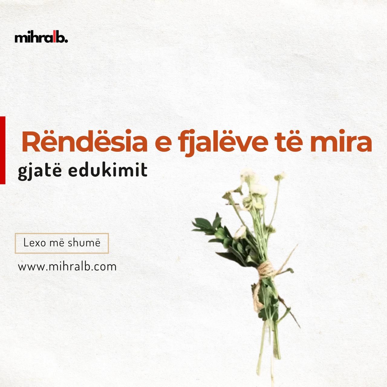RËNDËSIA E FJALËVE TË MIRA GJATË EDUKIMIT